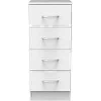 Product photograph of Avon White 4 Drawer Narrow Chest from Choice Furniture Superstore