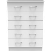 Product photograph of Avon White 5 Drawer Chest from Choice Furniture Superstore