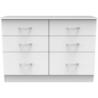 Product photograph of Avon White 6 Drawer Midi Chest from Choice Furniture Superstore