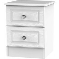 Product photograph of Crystal White 2 Drawer Bedside Cabinet from Choice Furniture Superstore
