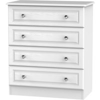 Product photograph of Crystal White 4 Drawer Chest from Choice Furniture Superstore