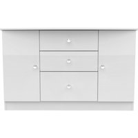 Product photograph of Lumiere White Gloss Medium Sideboard - 2 Doors from Choice Furniture Superstore