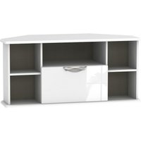 Product photograph of Camden White Gloss 115cm Corner Tv Unit from Choice Furniture Superstore