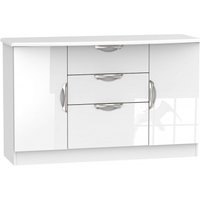 Product photograph of Camden White Gloss Medium Sideboard - 2 Doors from Choice Furniture Superstore