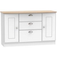 Product photograph of Victoria White And Riviera Oak Medium Sideboard - 2 Doors from Choice Furniture Superstore