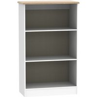 Product photograph of Victoria White And Riviera Oak Bookcase from Choice Furniture Superstore