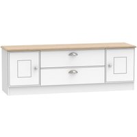 Product photograph of Victoria White And Riviera Oak 145cm Tv Unit from Choice Furniture Superstore