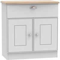 Product photograph of Victoria Grey And Riviera Oak Compact Sideboard - 2 Doors from Choice Furniture Superstore