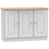 Product photograph of Victoria Grey And Riviera Oak Small Sideboard - 3 Doors from Choice Furniture Superstore