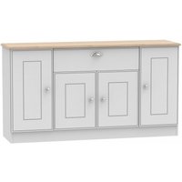 Product photograph of Victoria Grey And Riviera Oak Wide Sideboard - 4 Doors from Choice Furniture Superstore