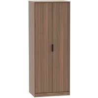 Product photograph of Hong Kong Walnut Effect 2 Door Plain Tall Wardrobe from Choice Furniture Superstore