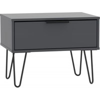 Product photograph of Hong Kong Graphite 1 Drawer Midi Chest With Hairpin Legs from Choice Furniture Superstore
