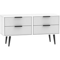 Product photograph of Hong Kong Grey And White Bed Box With Wooden Legs from Choice Furniture Superstore