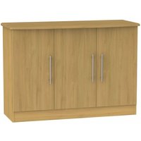 Product photograph of Sherwood Oak Effect Small Sideboard - 3 Doors from Choice Furniture Superstore