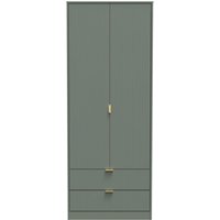 Product photograph of Nashville Green 2 Door 2 Drawer Tall Wardrobe from Choice Furniture Superstore