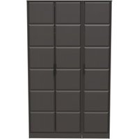 Product photograph of New York Graphite 3 Door Tall Triple Wardrobe from Choice Furniture Superstore