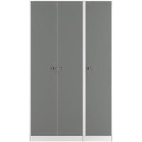 Product photograph of Padstow Grey And White 3 Door Tall Triple Wardrobe from Choice Furniture Superstore