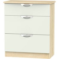 Product photograph of Camden Gloss Cashmere And Oak Effect 3 Drawer Deep Chest from Choice Furniture Superstore