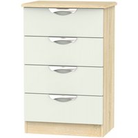 Product photograph of Camden Cashmere And Oak Effect 4 Drawer Midi Chest from Choice Furniture Superstore