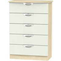 Product photograph of Camden Kaschmir Gloss And Oak Effect 5 Drawer Chest from Choice Furniture Superstore