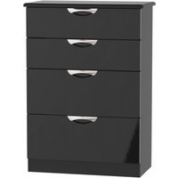 Product photograph of Camden Black Gloss 4 Drawer Deep Chest from Choice Furniture Superstore