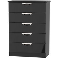 Product photograph of Camden Black Gloss 5 Drawer Chest from Choice Furniture Superstore