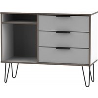 Product photograph of Hong Kong Grey And White 95cm Tv Unit With Hairpin Legs from Choice Furniture Superstore