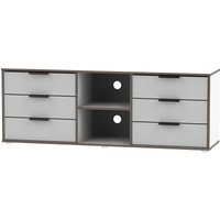 Product photograph of Hong Kong Grey And White 150cm Tv Unit With Glides Legs from Choice Furniture Superstore