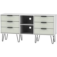 Product photograph of Hong Kong Cashmere And White 150cm Tv Unit With Hairpin Legs from Choice Furniture Superstore
