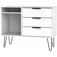 Product photograph of Hong Kong White 95cm Tv Unit With Hairpin Legs from Choice Furniture Superstore
