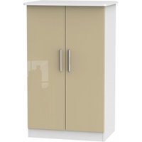 Product photograph of Knightsbridge Mushroom And White Midi Wardrobe from Choice Furniture Superstore