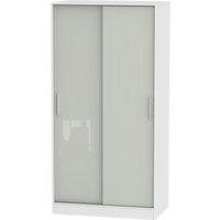 Product photograph of Knightsbridge Cashmere Gloss And White 2 Door Sliding Wardrobe from Choice Furniture Superstore