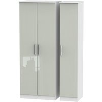 Product photograph of Knightsbridge Cashmere Gloss And White 3 Door Tall Triple Wardrobe from Choice Furniture Superstore