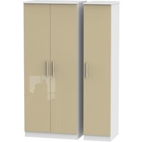 Product photograph of Knightsbridge Mushroom And White 3 Door Triple Wardrobe from Choice Furniture Superstore