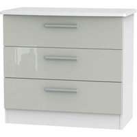 Product photograph of Knightsbridge Cashmere Gloss And White 3 Drawer Small Chest from Choice Furniture Superstore