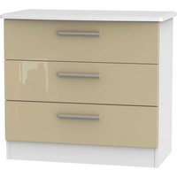 Product photograph of Knightsbridge Mushroom And White 3 Drawer Small Chest from Choice Furniture Superstore