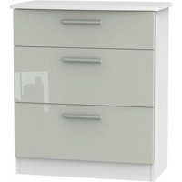 Product photograph of Knightsbridge Cashmere Gloss And White 3 Drawer Deep Chest from Choice Furniture Superstore