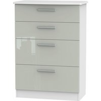 Product photograph of Knightsbridge Cashmere Gloss And White 4 Drawer Deep Chest from Choice Furniture Superstore