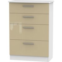 Product photograph of Knightsbridge Mushroom And White 4 Drawer Deep Chest from Choice Furniture Superstore