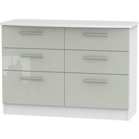 Product photograph of Knightsbridge Cashmere Gloss And White 6 Drawer Midi Chest from Choice Furniture Superstore