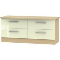 Product photograph of Knightsbridge Cream Gloss And Light Oak Bed Box from Choice Furniture Superstore