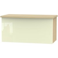 Product photograph of Knightsbridge Cream Gloss And Light Oak Blanket Box from Choice Furniture Superstore