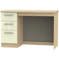 Product photograph of Knightsbridge Cream Gloss And Light Oak 3 Drawer Desk from Choice Furniture Superstore