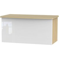 Product photograph of Knightsbridge White Gloss And Light Oak Blanket Box from Choice Furniture Superstore