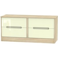 Product photograph of Monaco Cream Gloss And Oak Effect Bed Box from Choice Furniture Superstore