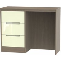 Product photograph of Monaco Cream Gloss And Toronto Walnut 3 Drawer Single Dressing Table from Choice Furniture Superstore