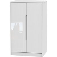 Product photograph of Monaco White Gloss Midi Wardrobe from Choice Furniture Superstore