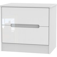 Product photograph of Monaco White Gloss 2 Drawer Midi Chest from Choice Furniture Superstore