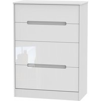 Product photograph of Monaco White Gloss 4 Drawer Deep Chest from Choice Furniture Superstore