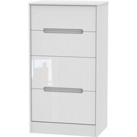 Product photograph of Monaco White Gloss 4 Drawer Deep Midi Chest from Choice Furniture Superstore